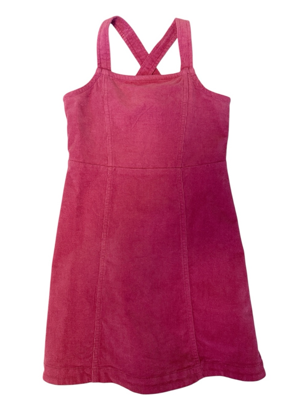 Crewcuts Raspberry Corduroy Crossback Pinafore